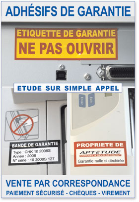 Autocollants ultracassants d’inviolabilité (garantie)