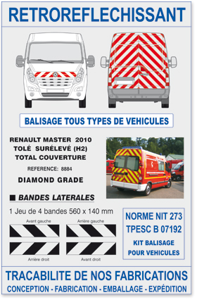 Bandes réfléchissantes homologuées côté droit - norme TPESC-B-113223