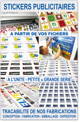 Stickers autocollants publicitaires 